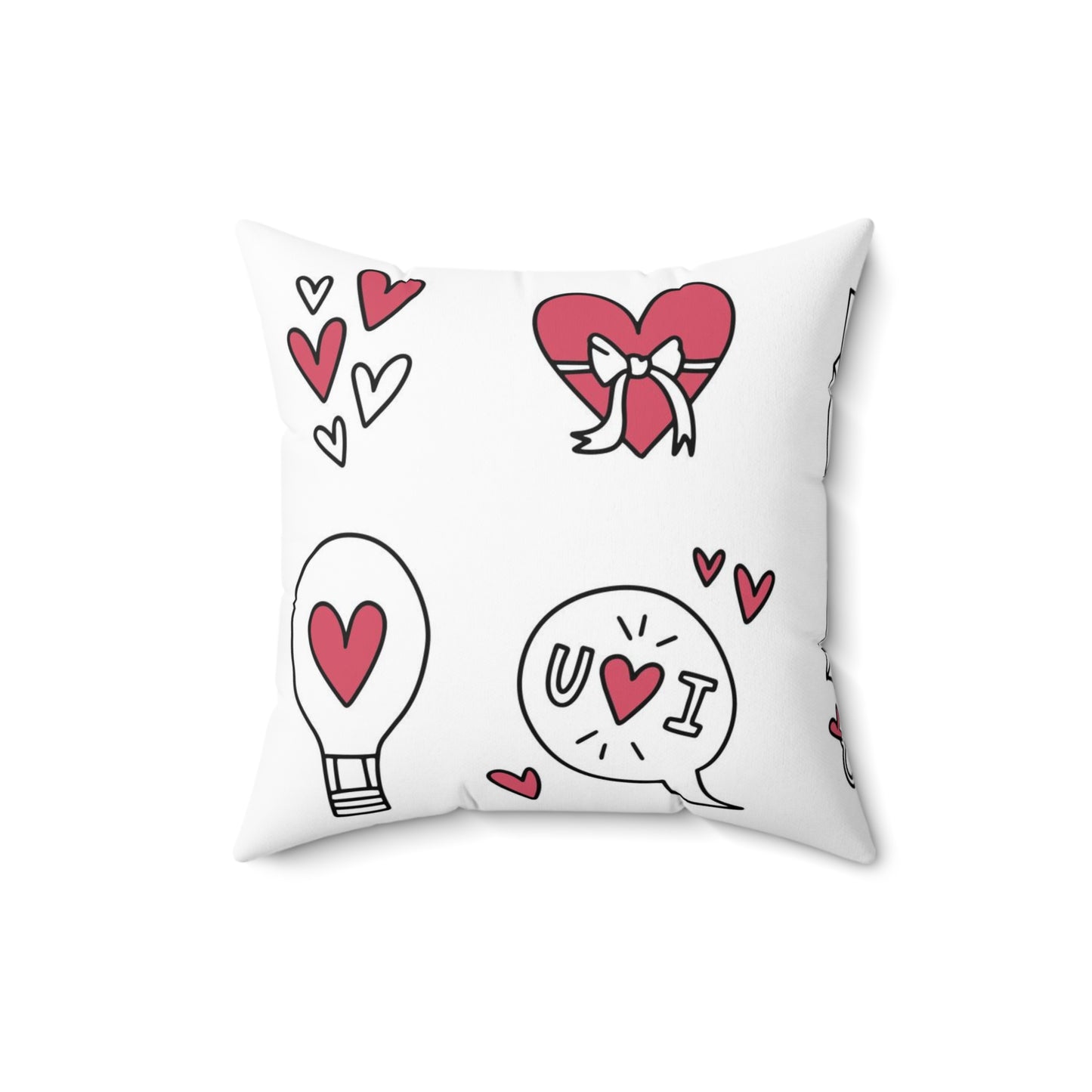 Love Icons Spun Polyester Square Pillow