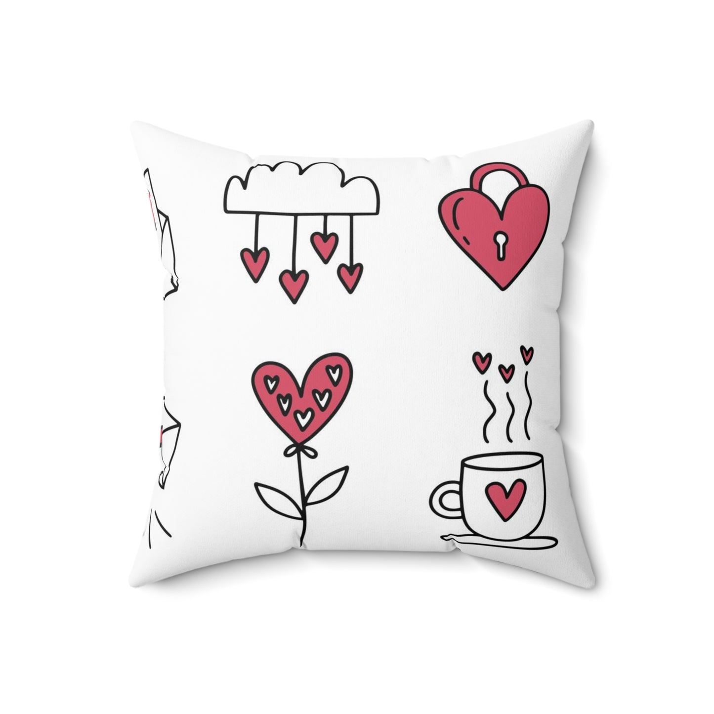 Love Icons Spun Polyester Square Pillow