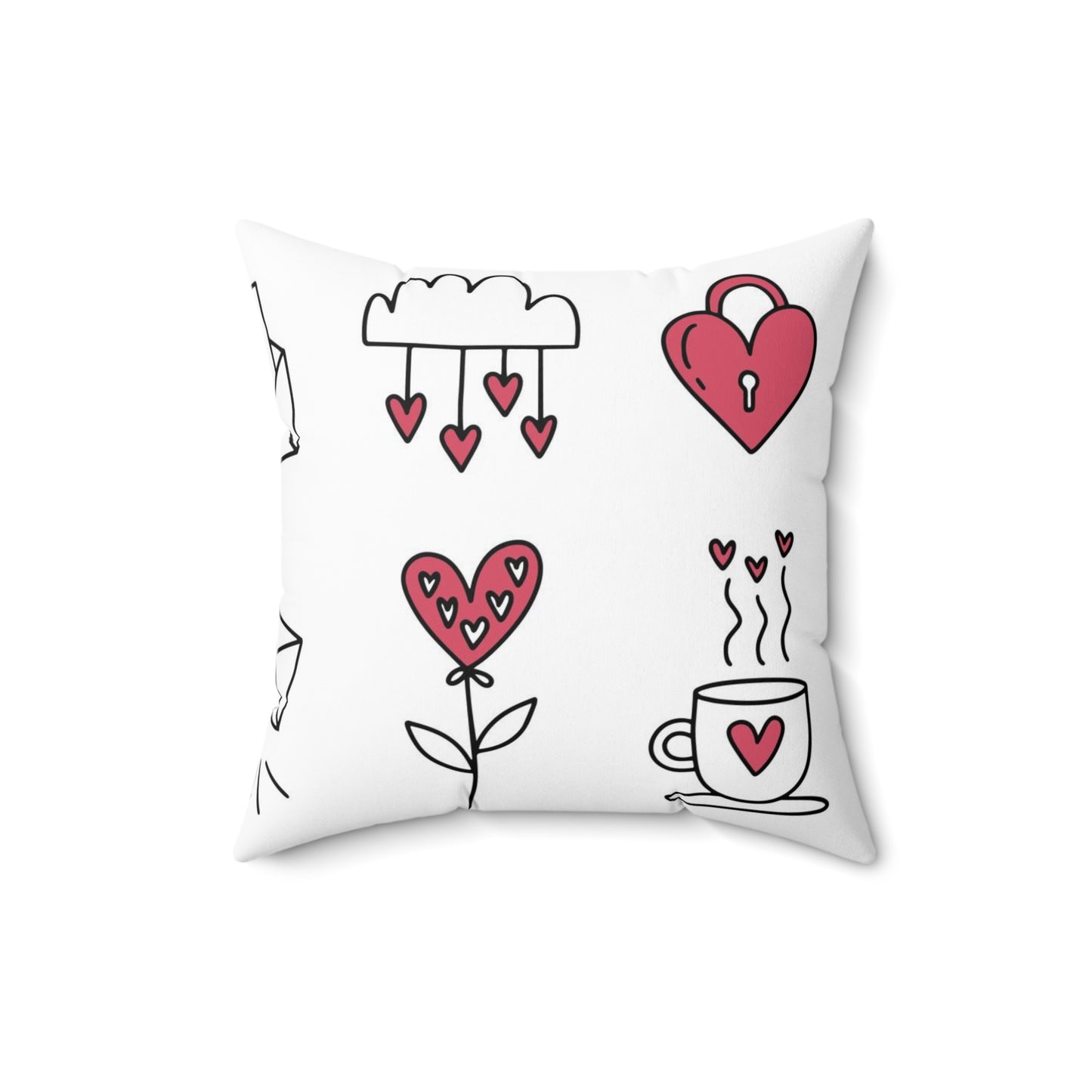 Love Icons Spun Polyester Square Pillow