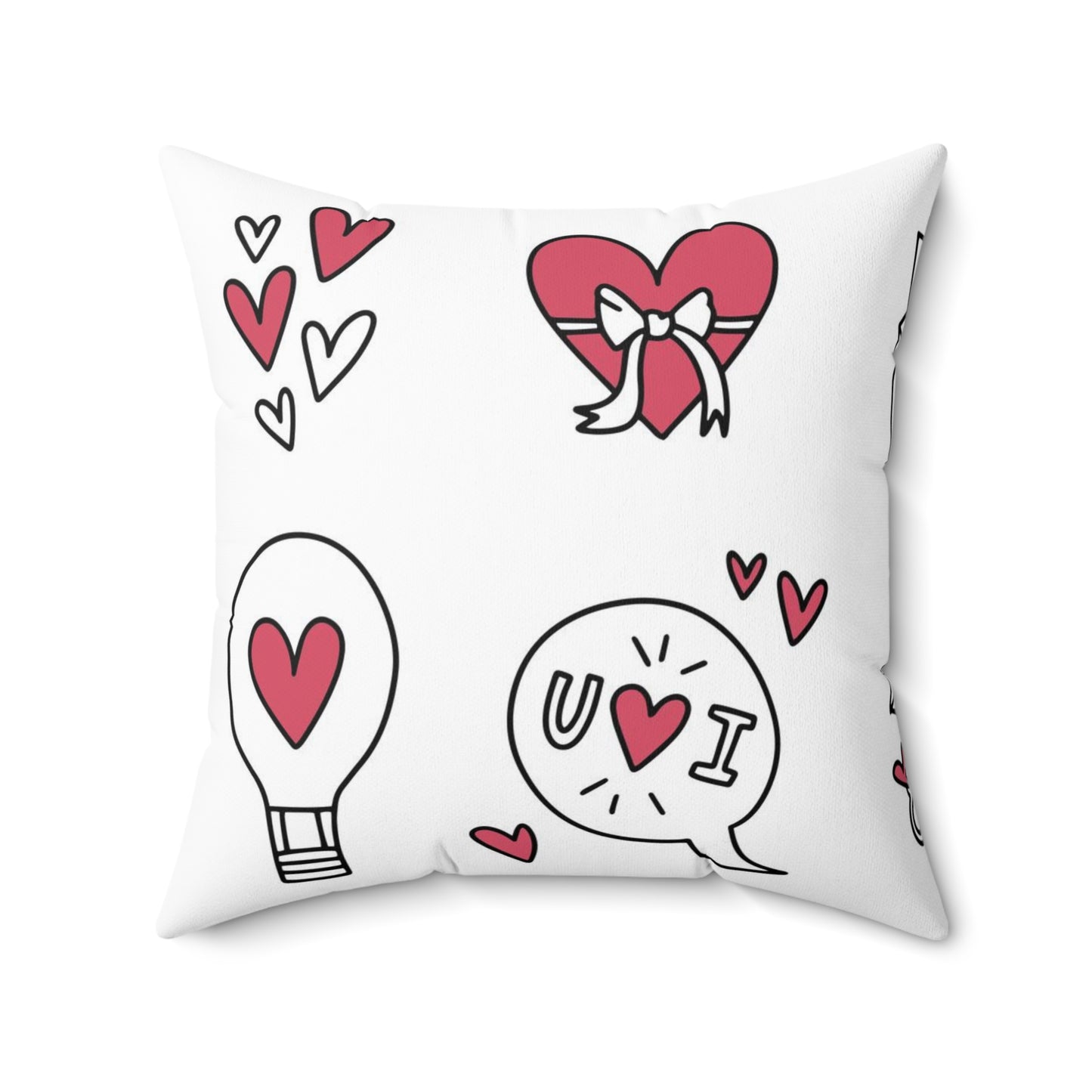Love Icons Spun Polyester Square Pillow