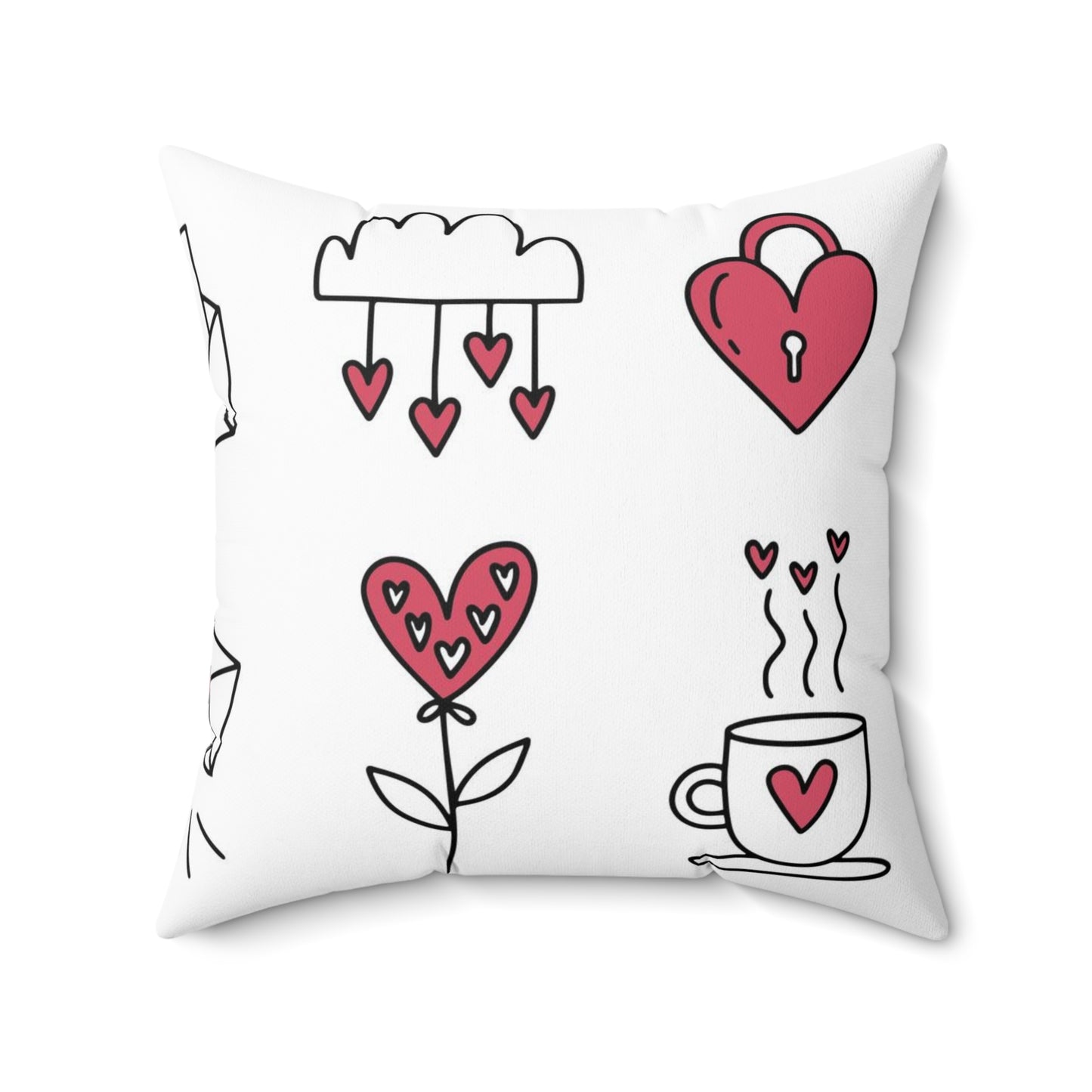 Love Icons Spun Polyester Square Pillow