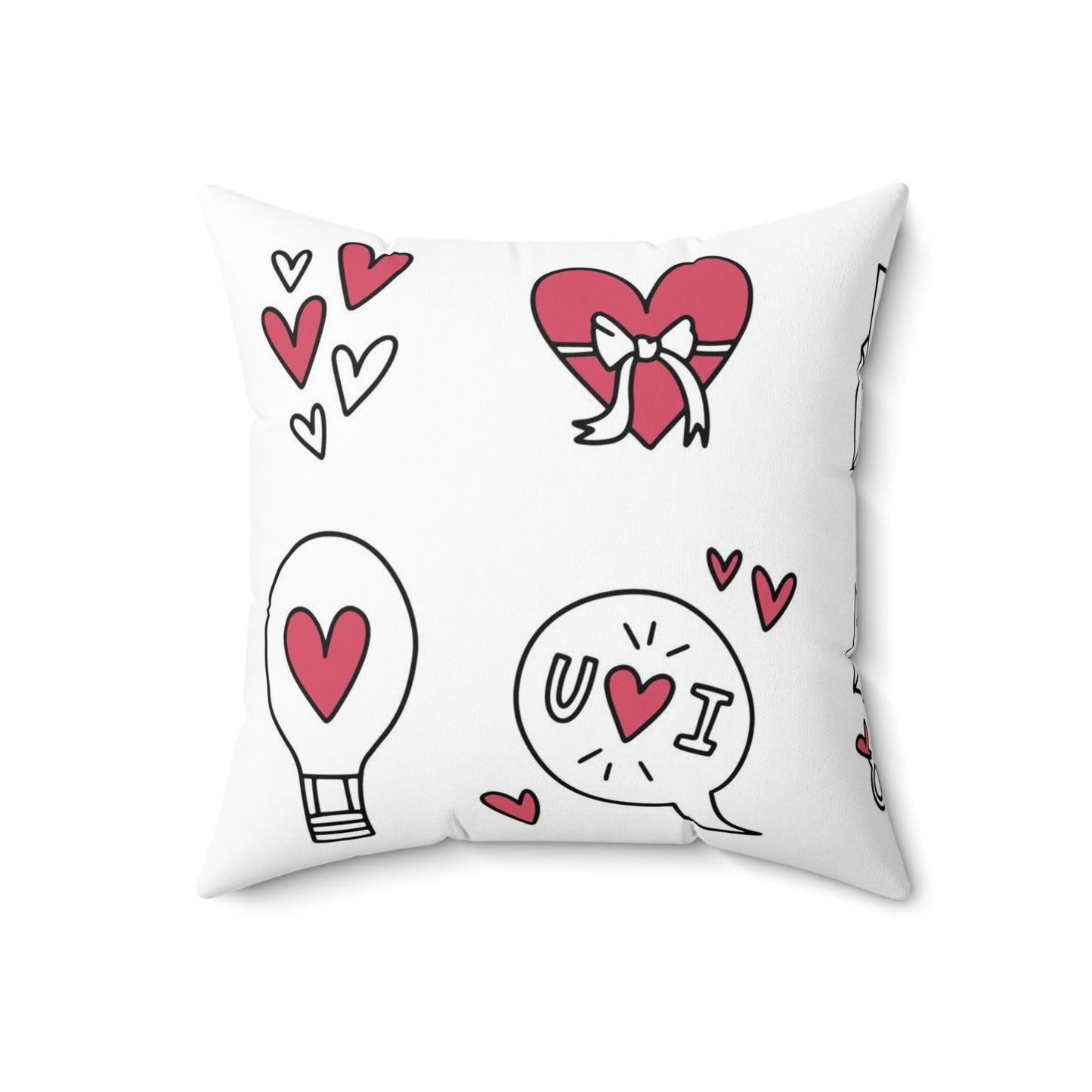 Love Icons Spun Polyester Square Pillow