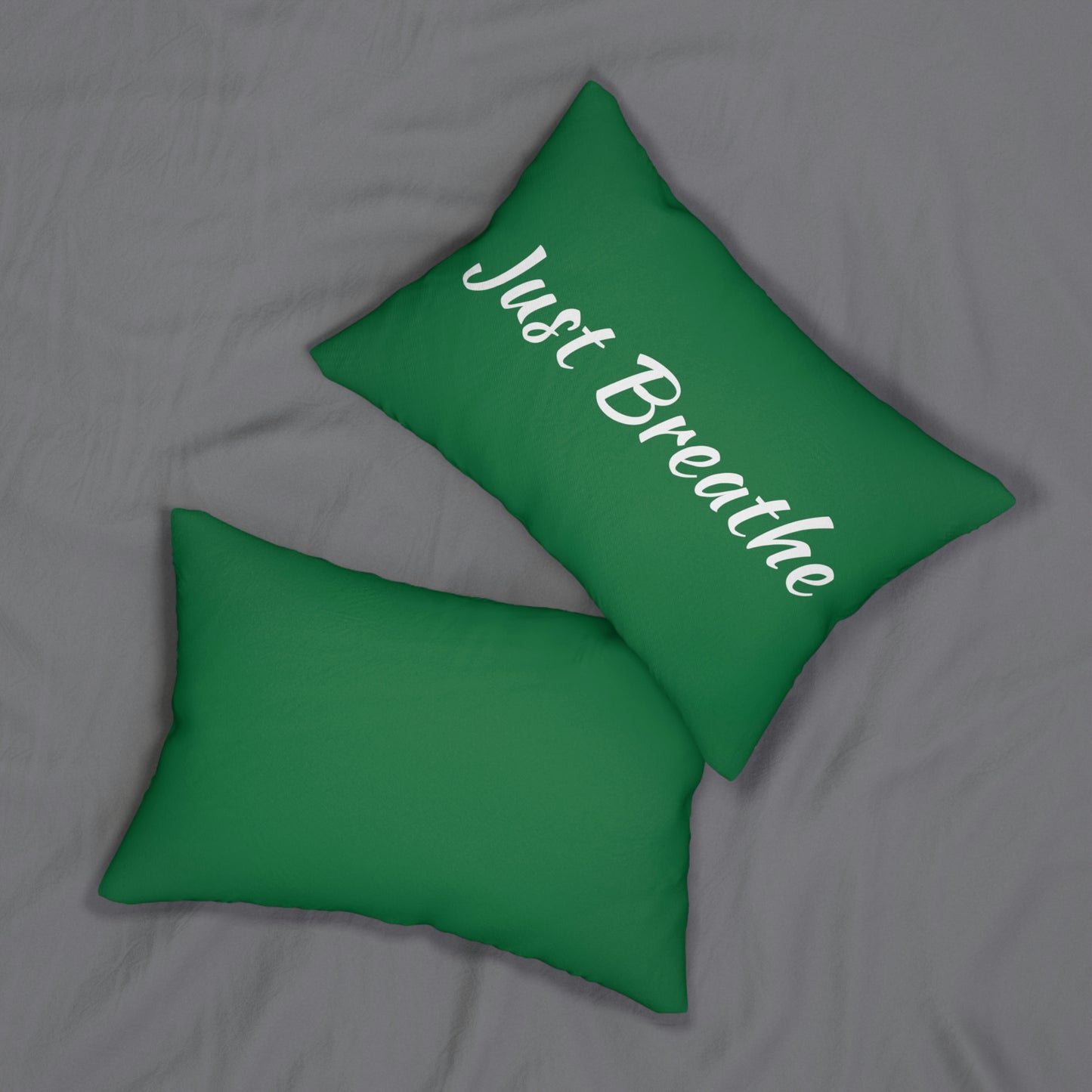 Just Breathe Green Lumbar Pillow