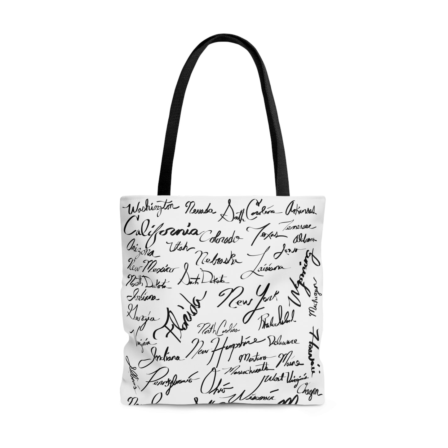 Tour the States Caligraphy Tote Bag