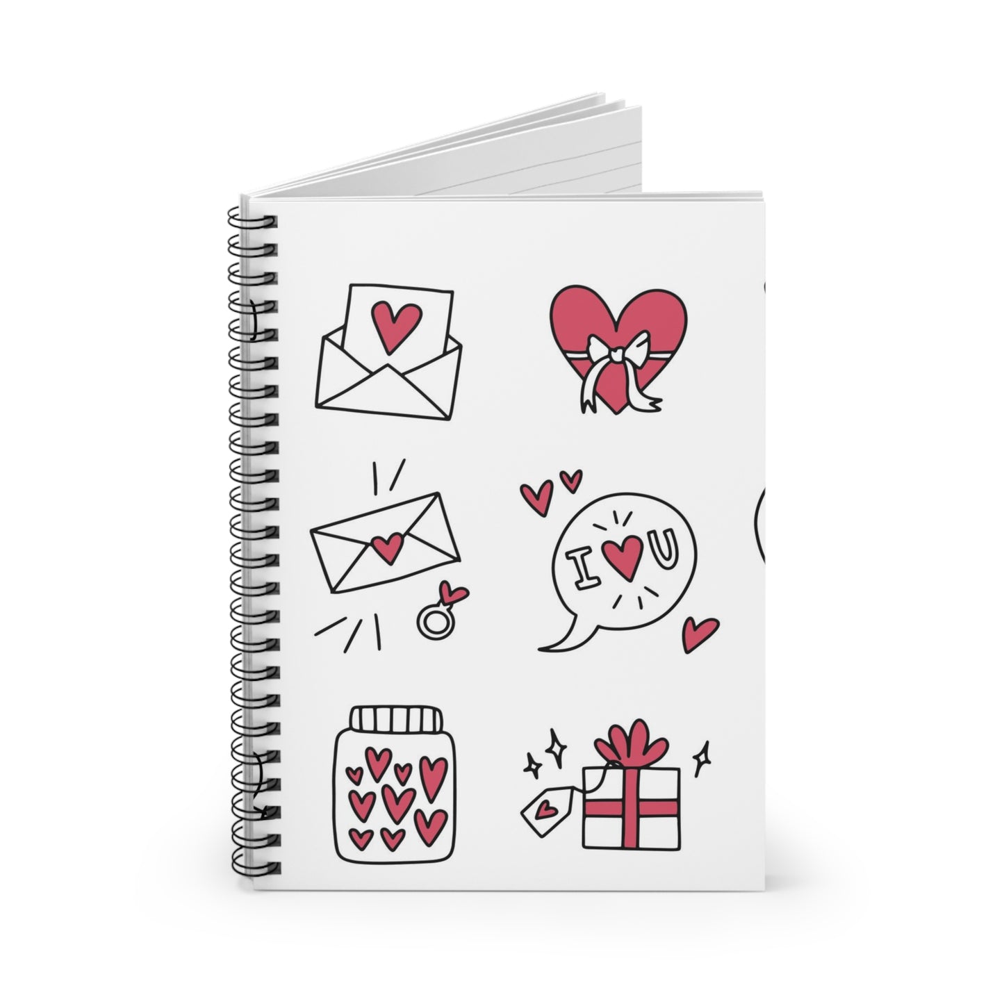 Love Icons  Spiral Notebook  (Ruled Line)