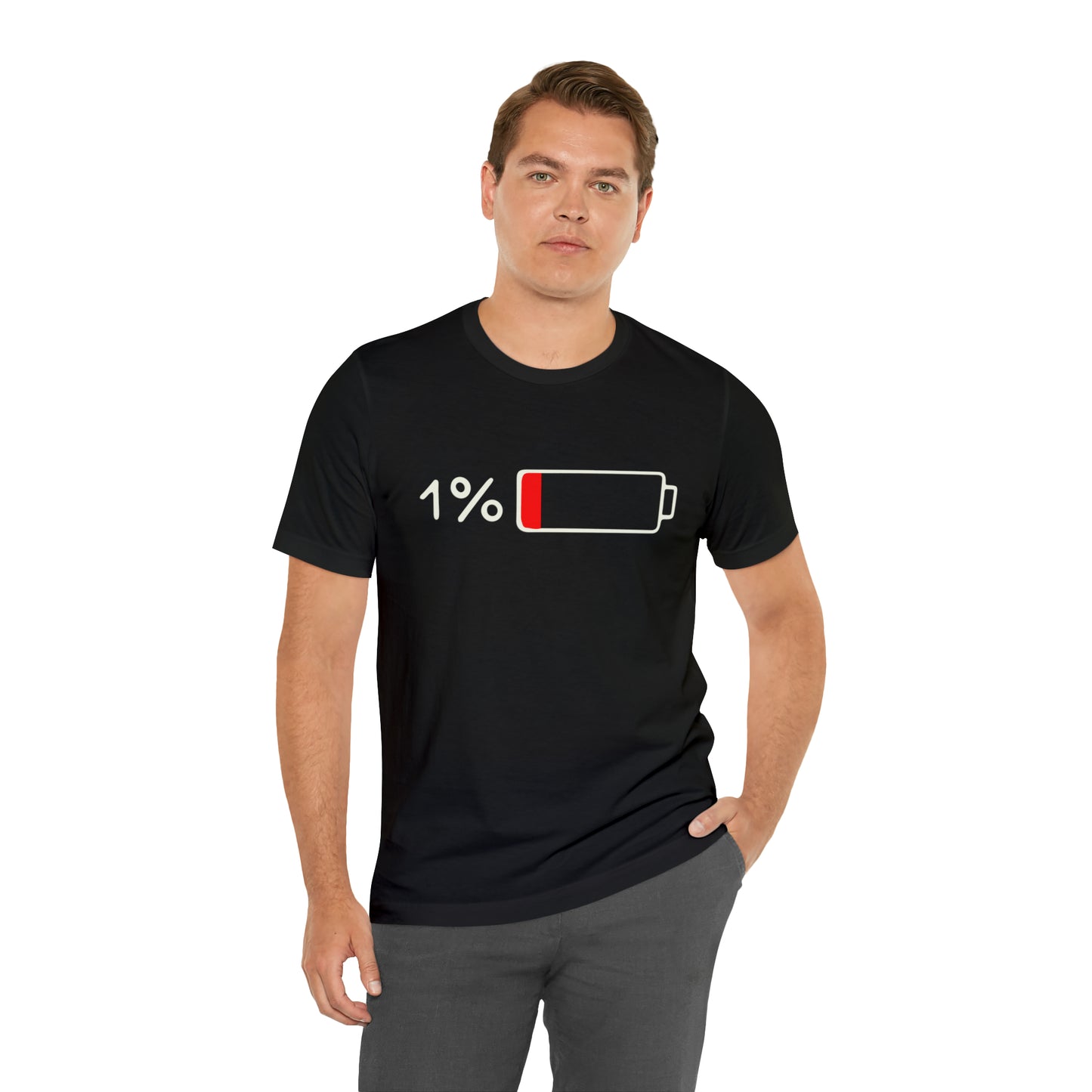 1% Battery Funny Tee Shirt