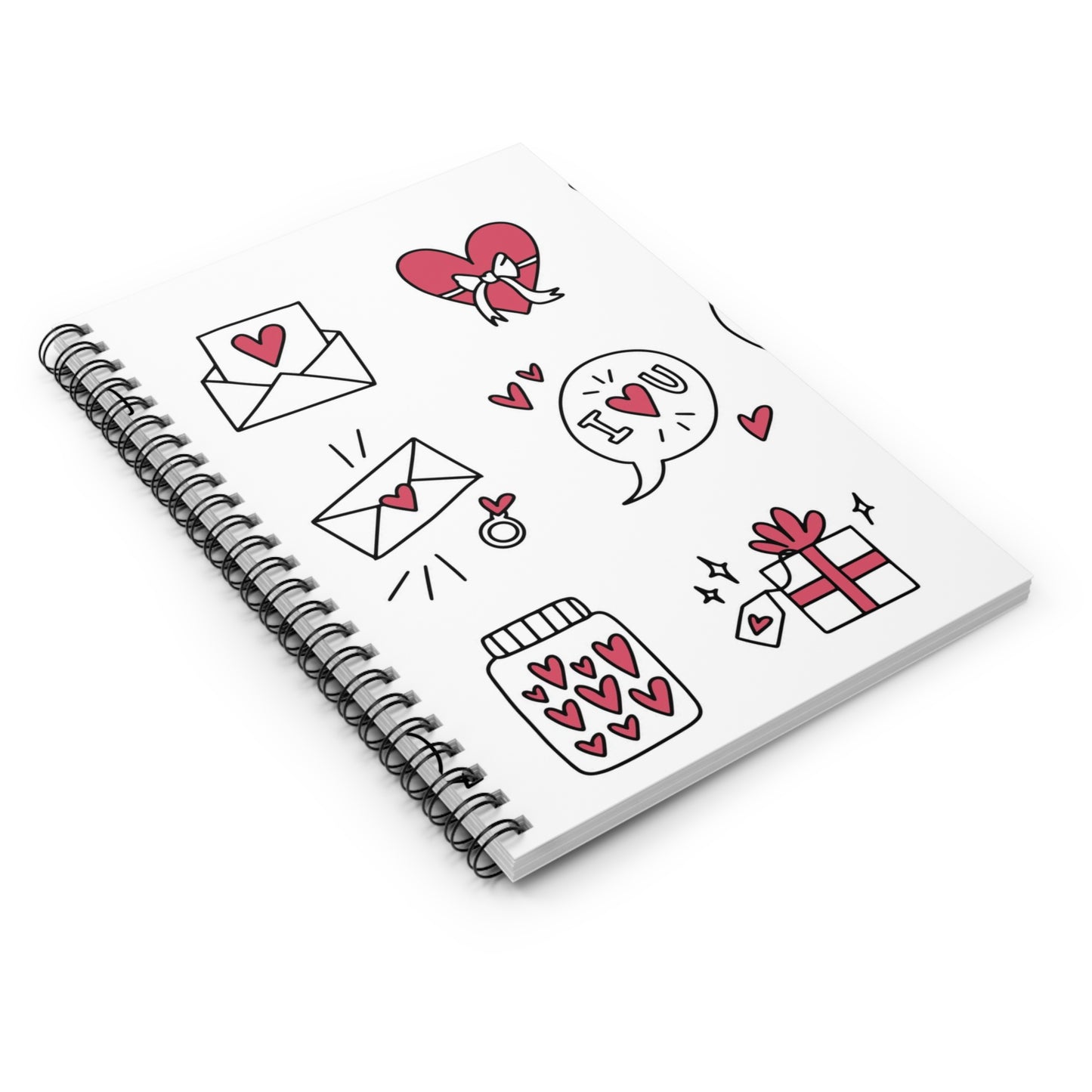 Love Icons  Spiral Notebook  (Ruled Line)