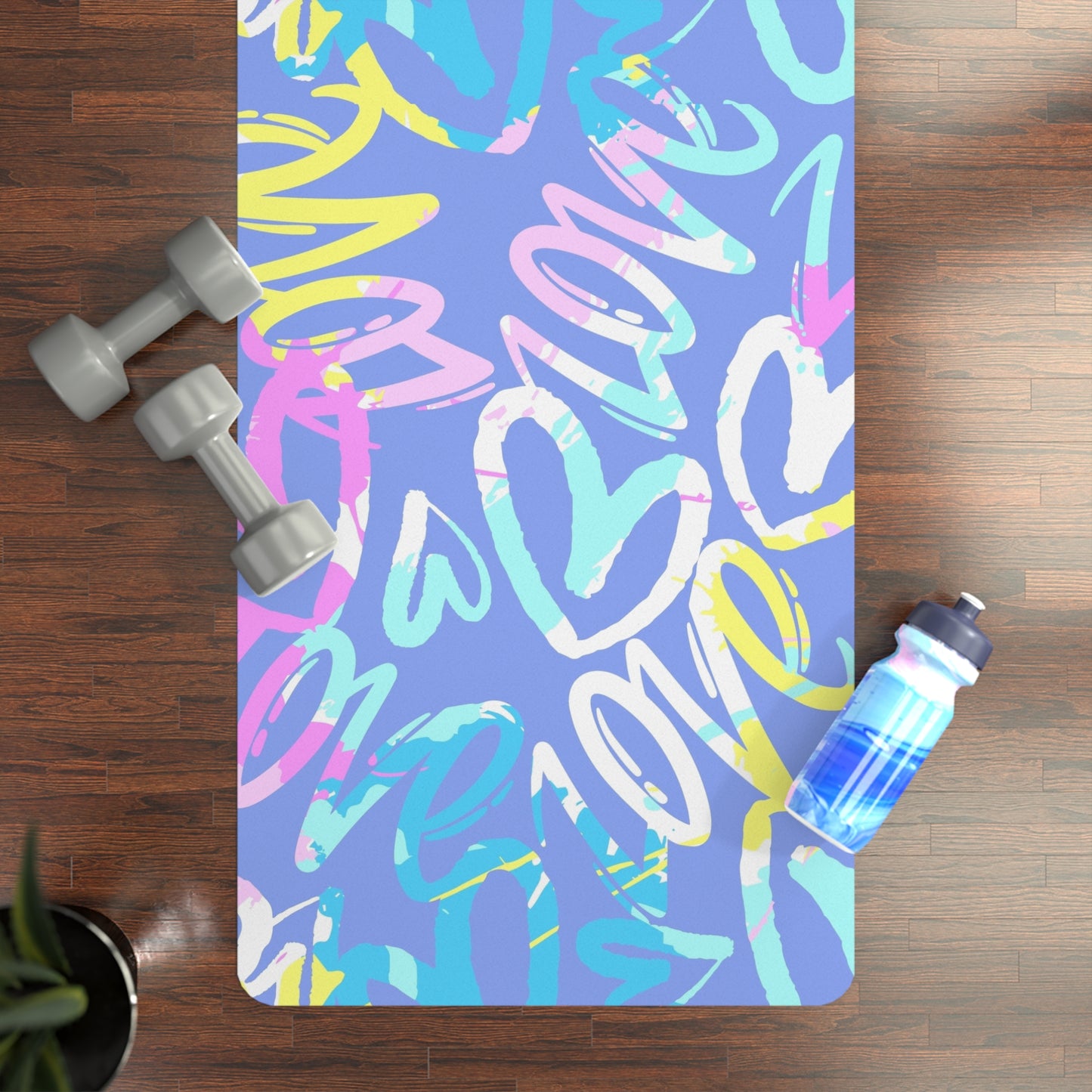 "Love You" Rubber Yoga Mat