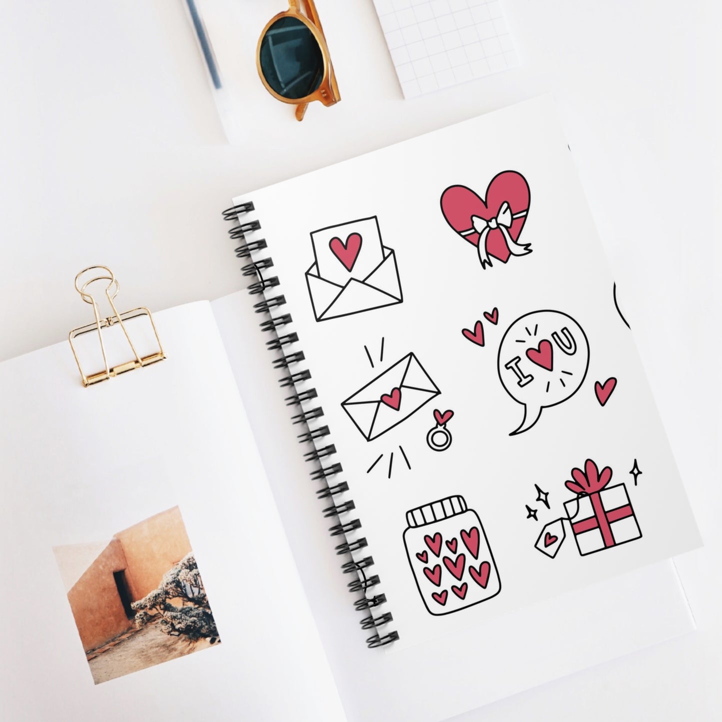 Love Icons  Spiral Notebook  (Ruled Line)