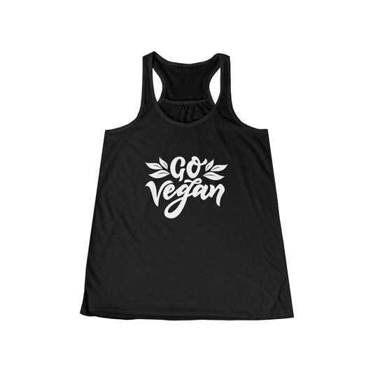 "Go Vegan" Women's Flowy Racerback Tank