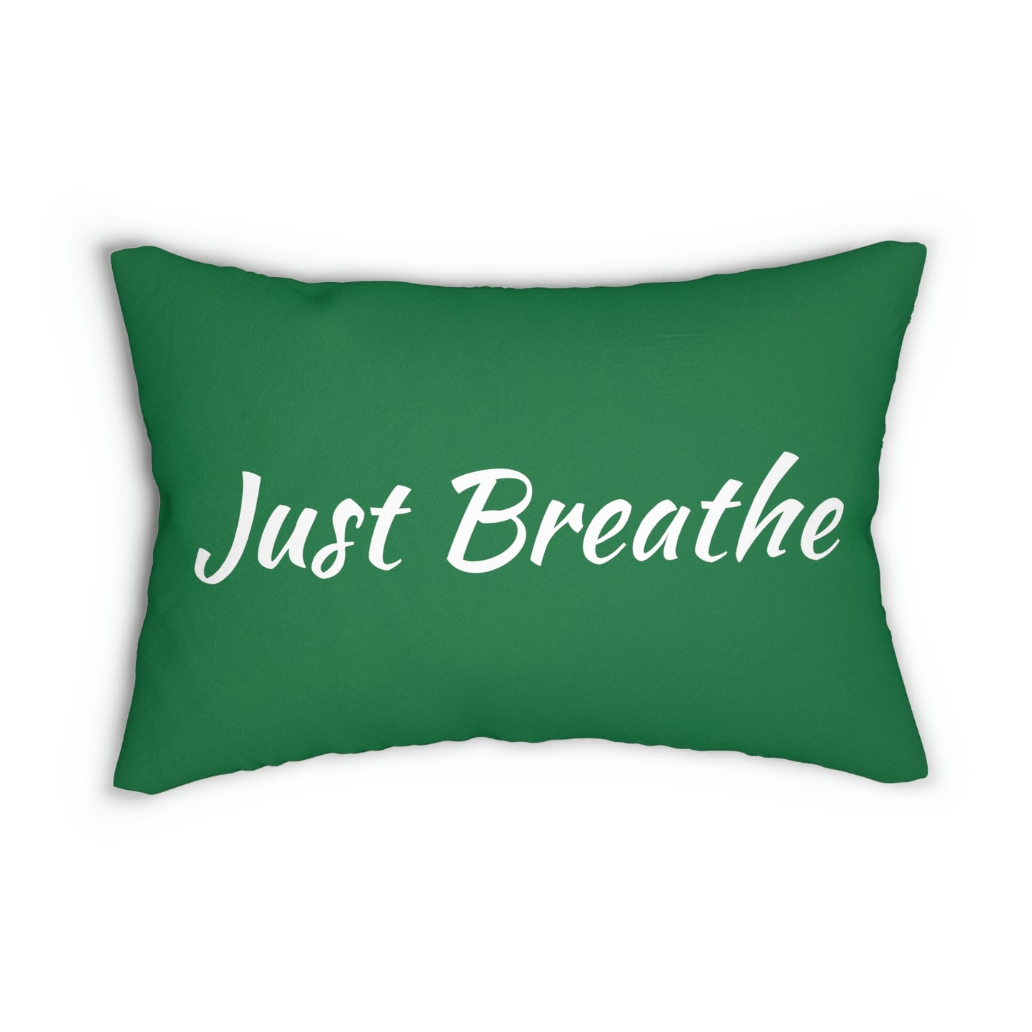 Just Breathe Green Lumbar Pillow